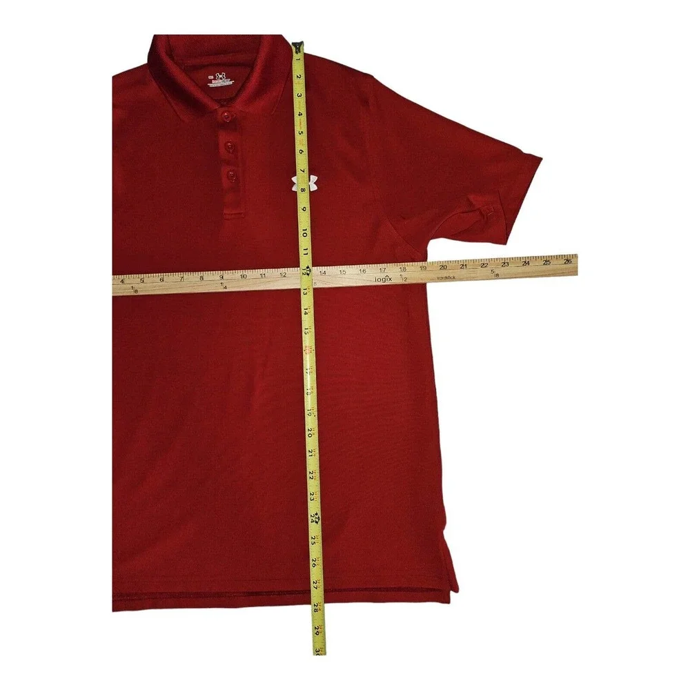 Under Armour Polo Small Men's Heat Gear Short Sleeve Red Golf Casual - Picture 4 of 7
